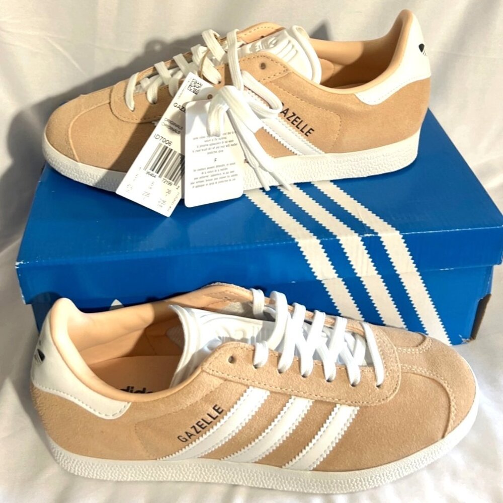 Adidas Gazelle Sneakers Halblu Blush / Cloud White / Core Black Size 6.5 - Picture 2 of 10